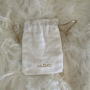 Aldo Cream Jewelry Dust Bag w/ Gold Drawstring | POUCH ONLY